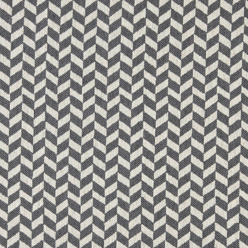 Grey and Off White Herringbone Check Upholstery Fabric By The Yard