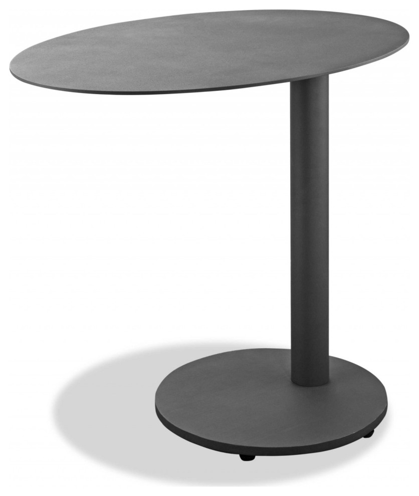20" Gray Ceramic Tile Round End Table, 20 Transitional Side Tables