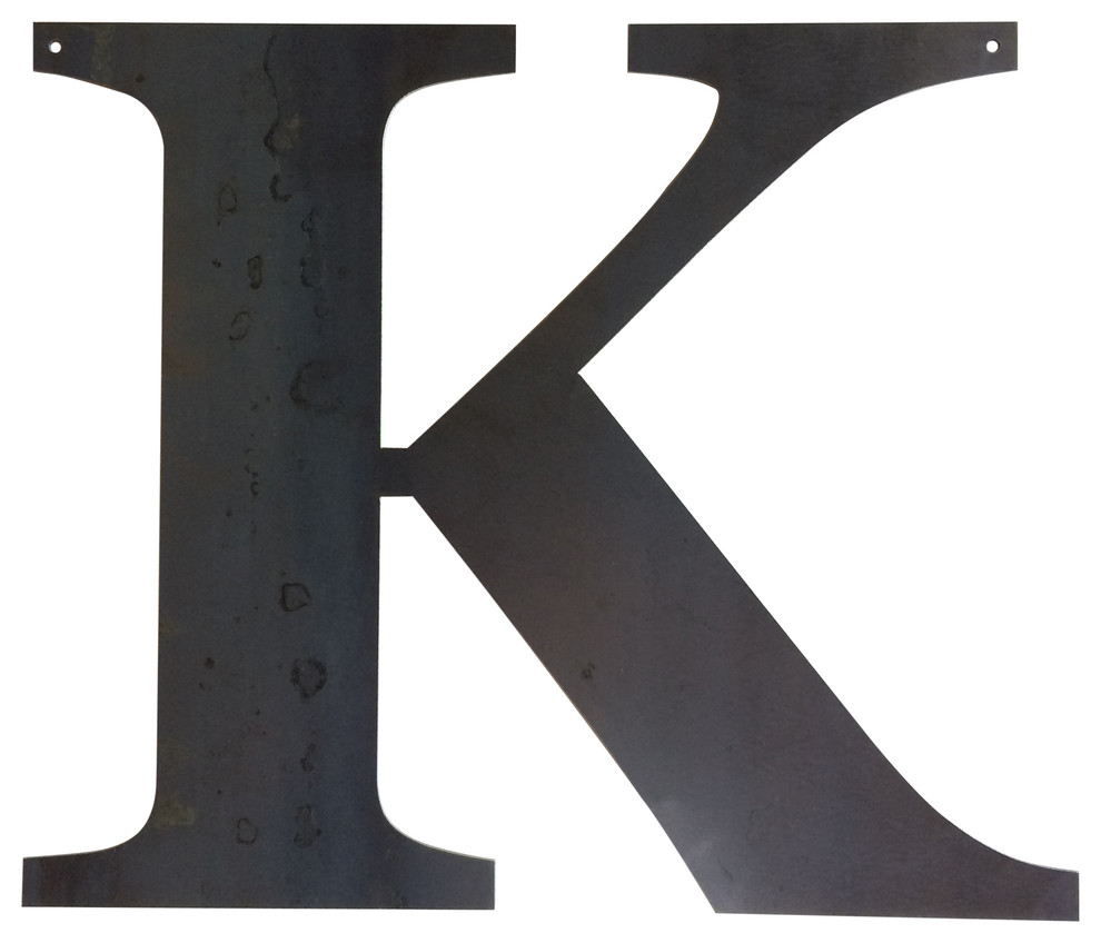 Rustic Large Letter "K", Clear Coat, 20"