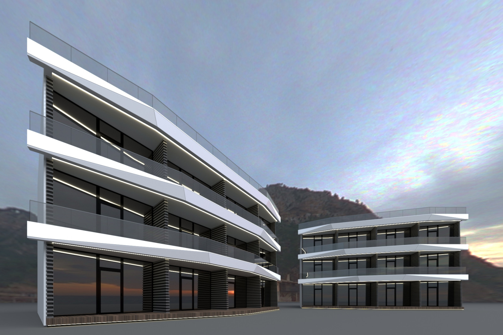 Эскизное предложение дизайна фасада мини-отеля