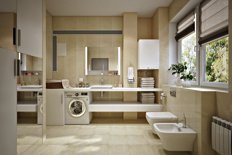 Дизайн хозкомнаты (постирочной) совмещенной с гостевым санузлом в коттедже