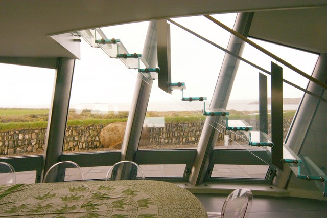 Floating Glass Stair industrial-staircase