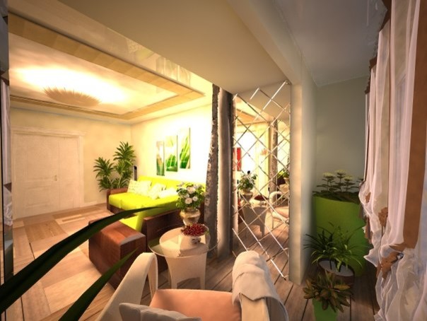 Визуализация гостиной в доме