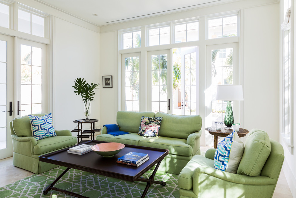 Photo of a tropical sunroom in Miami with a standard ceiling.