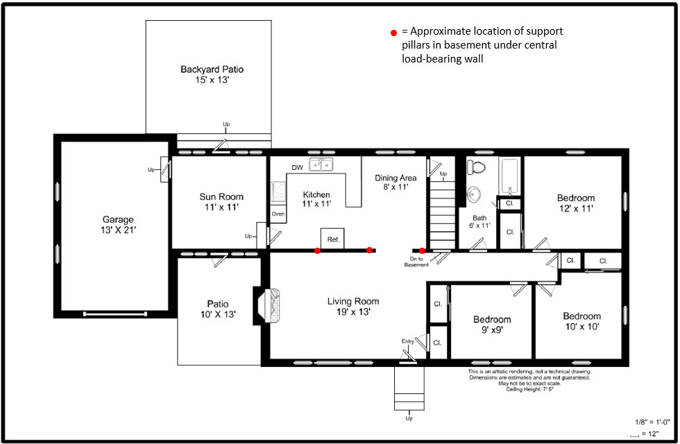 How to address load bearing wall with vaulted ceiling?