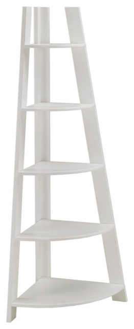Johanna Corner Ladder Bookcase, White