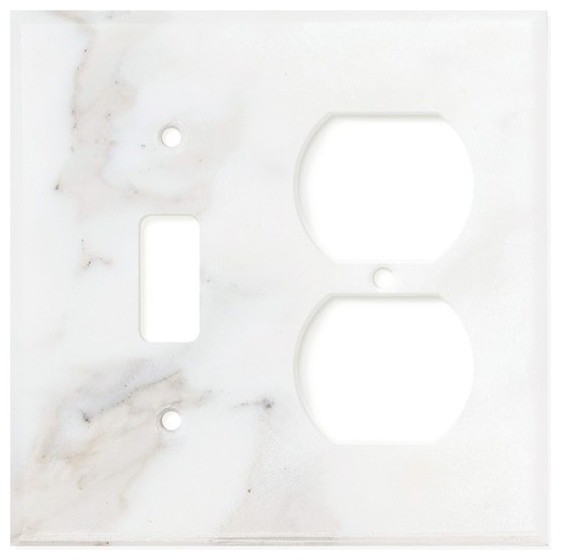 Calacatta Rome Marble Switch Plate Cover, (TOGGLE DUPLEX), Polished