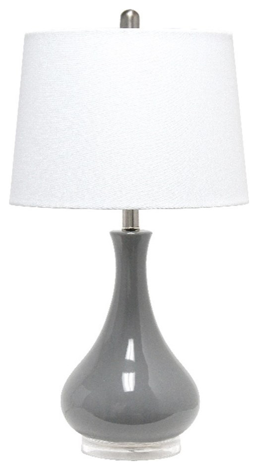 Elegant Designs Ceramic Tear Drop Shaped Table Lamp Gray - Transitional ...