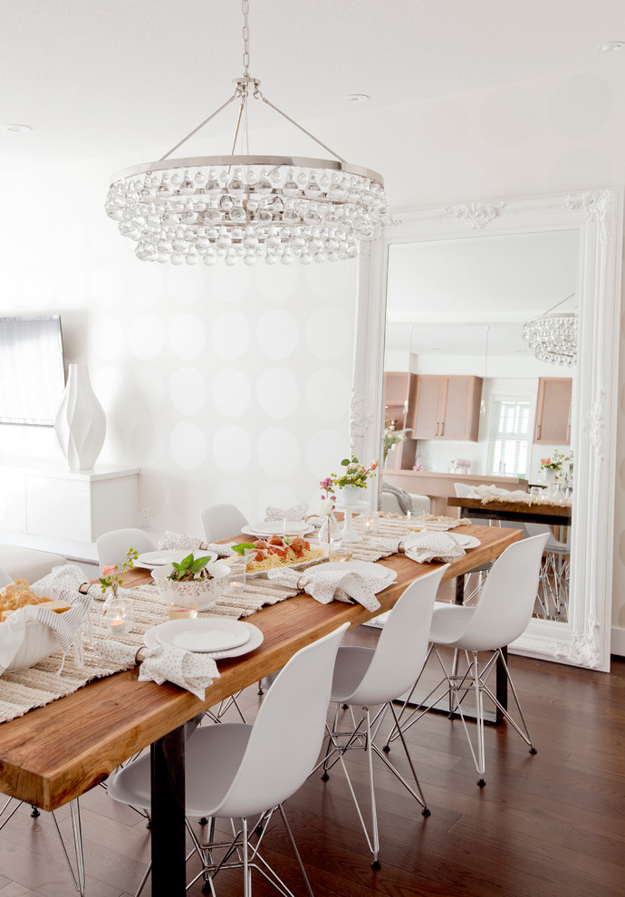 This is an example of an eclectic dining room in Vancouver.