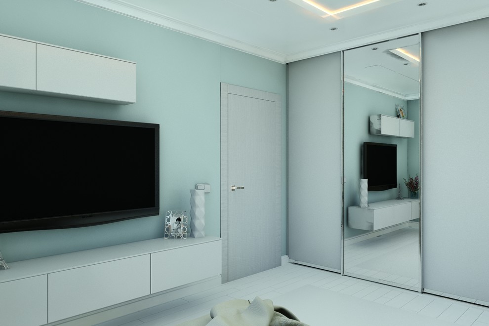 Яркая спальня ы современном стиле