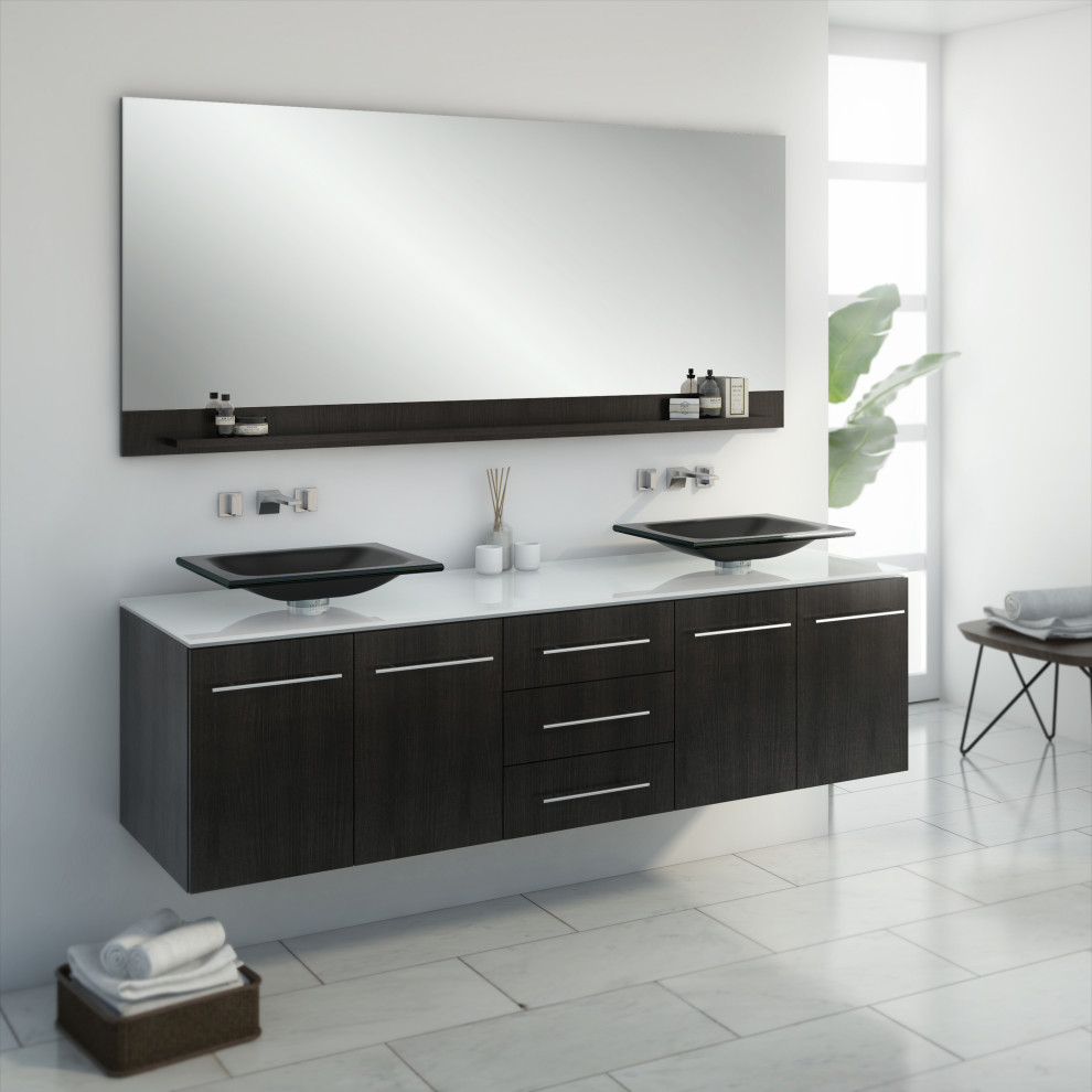Design ideas for a large traditional bathroom in Denver with a single sink and a freestanding vanity unit.