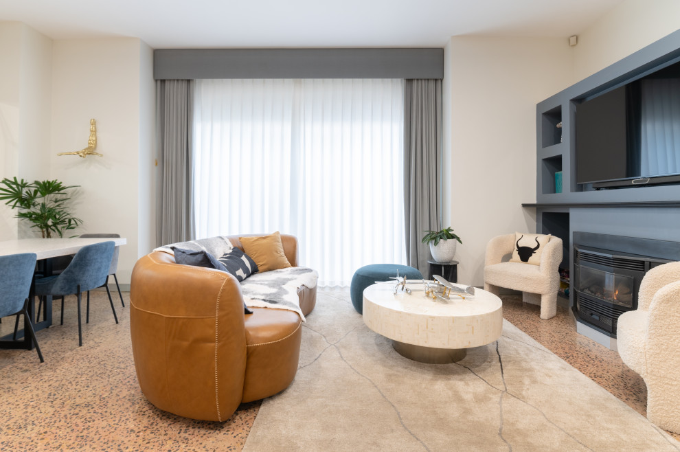 This is an example of a contemporary living room in Adelaide.