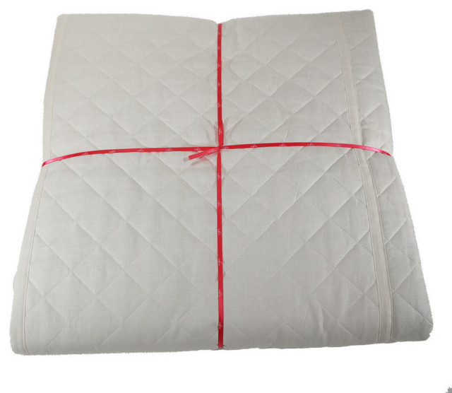 Quilted Linen Coverlet Transitional Quilts And Quilt Sets By