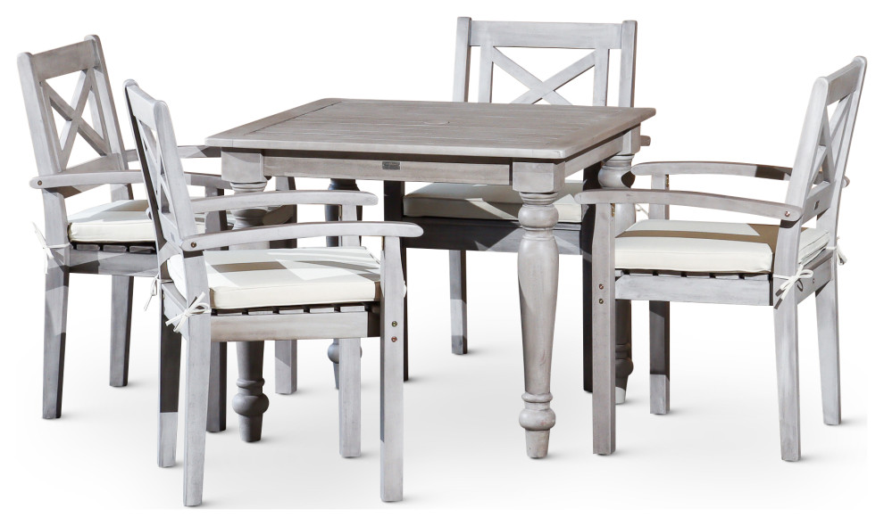 DTY Outdoor Living Castlewood Canyon Dining Set, 5Piece Square Dining