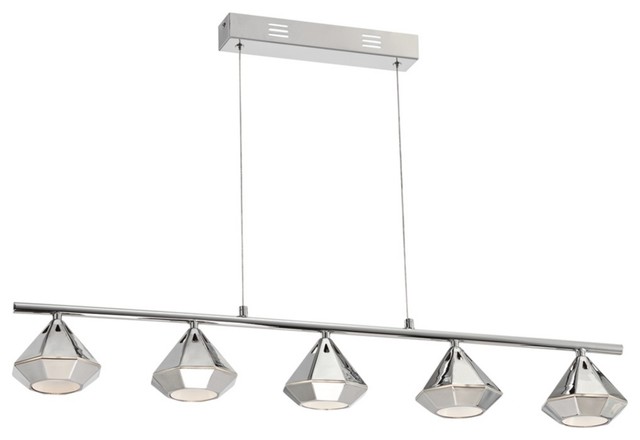 Contemporary Possini Euro Cazador 36" Wide Chrome LED Pendant