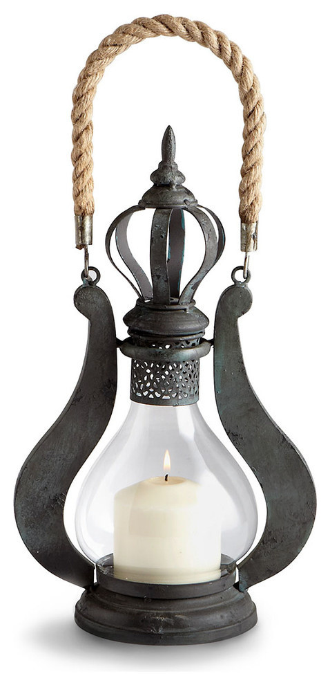 Rustic Crown Candle Lantern, Large