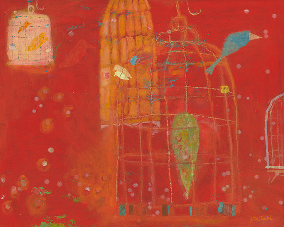 Oopsy Daisy Greenbox Art Culture Red Birdcages Stretched Canvas Wall Art by Jenny Kostecki-Shaw Oopsy Daisy Greenbox Art Culture Red Birdcages Stretched Canvas Wall Art by Jenny Kostecki-Shaw