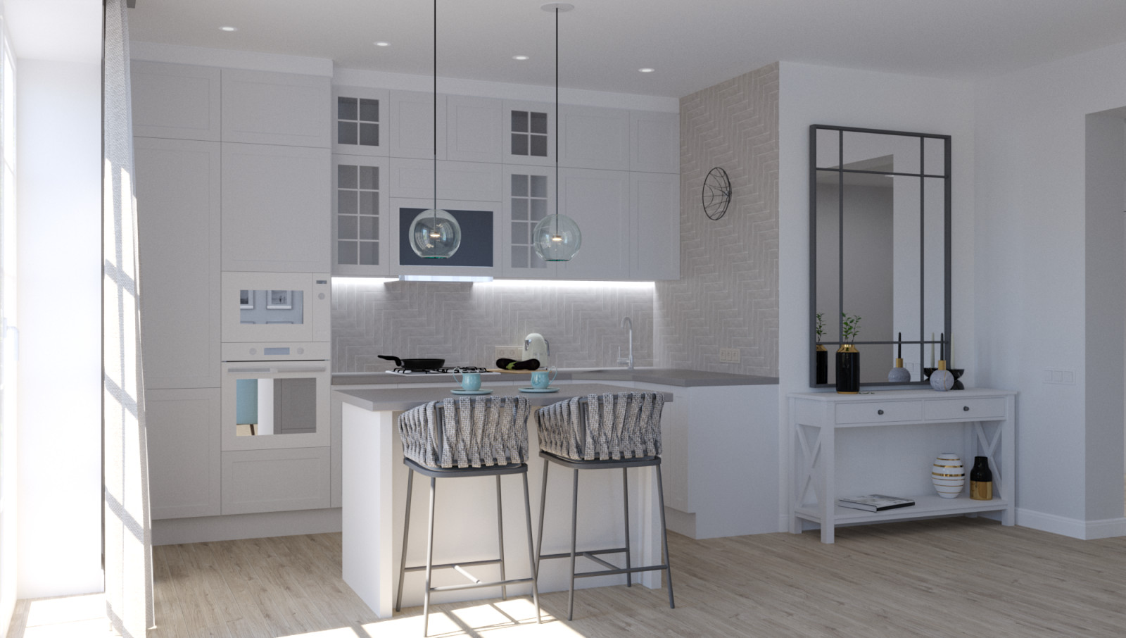 Дизайн кухни-гостиной в загородном доме