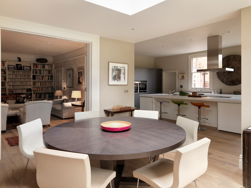 This is an example of a contemporary dining room in Cheshire.