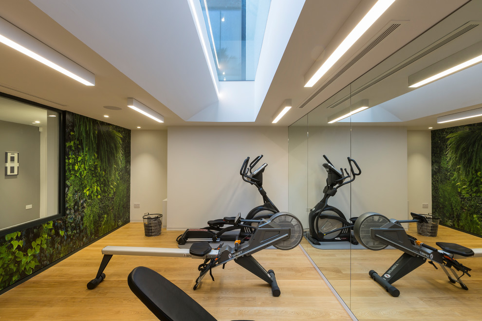Contemporary home gym in London.
