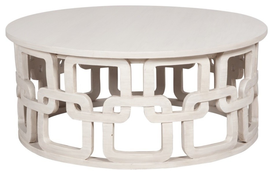 Newport Cocktail Table (White Wash) by Guildmaster