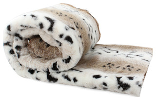 Love Thy Prey Faux Fur Throw, Snow Leopard - Transitional - Throws - by ...