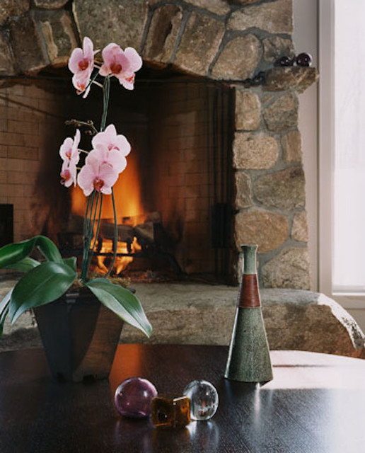 Pound Ridge Rustic trendy-dagligstue