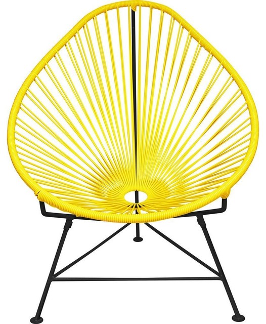 Innit Designs Acapulco Chair, Black Base, Yellow