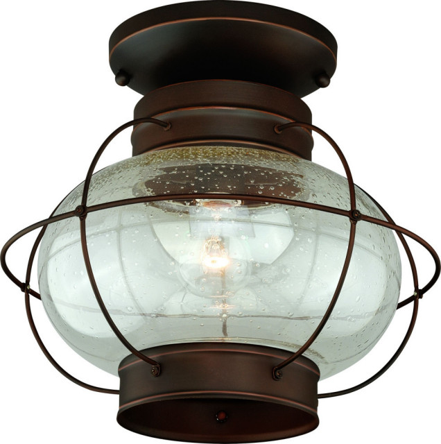 Chatham 13" Outdoor Semi Flush Mount Ceiling Light Burnished Bronze