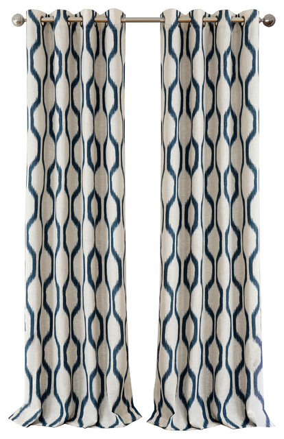 Renzo Blackout Grommet Linen Window Curtain Contemporary
