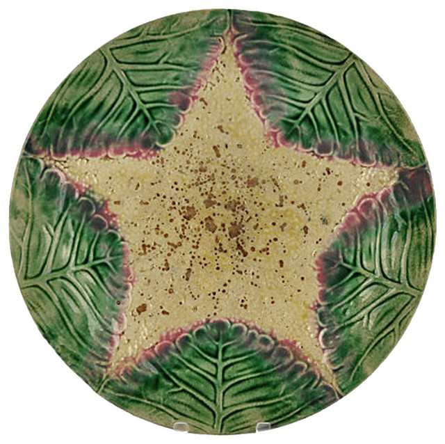 Consigned Etruscan Majolica Starfish Wall Plate