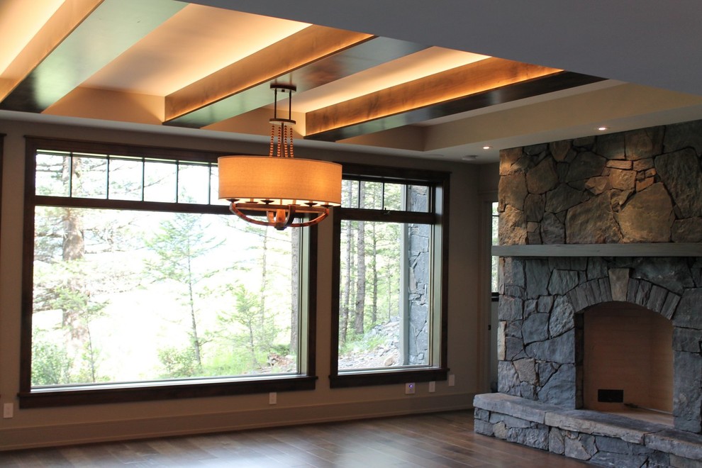 Transitional home design photo in Calgary