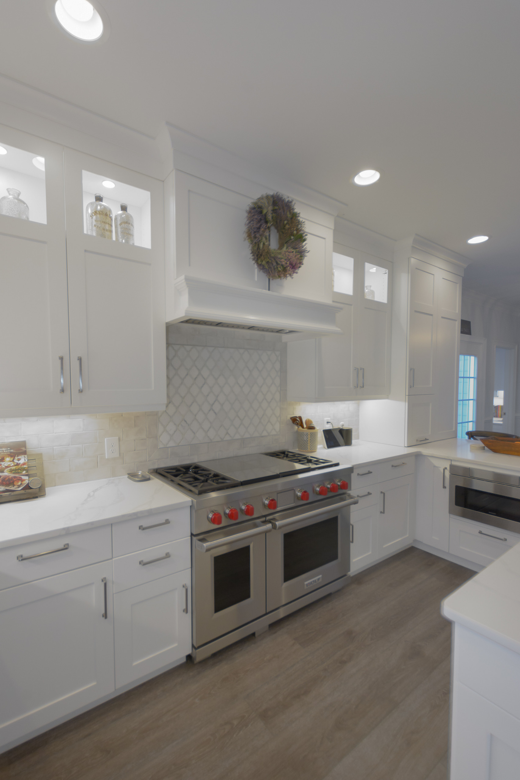 Pawley's Island simple wihite kitchen, laundry room, bathroom, and closet
