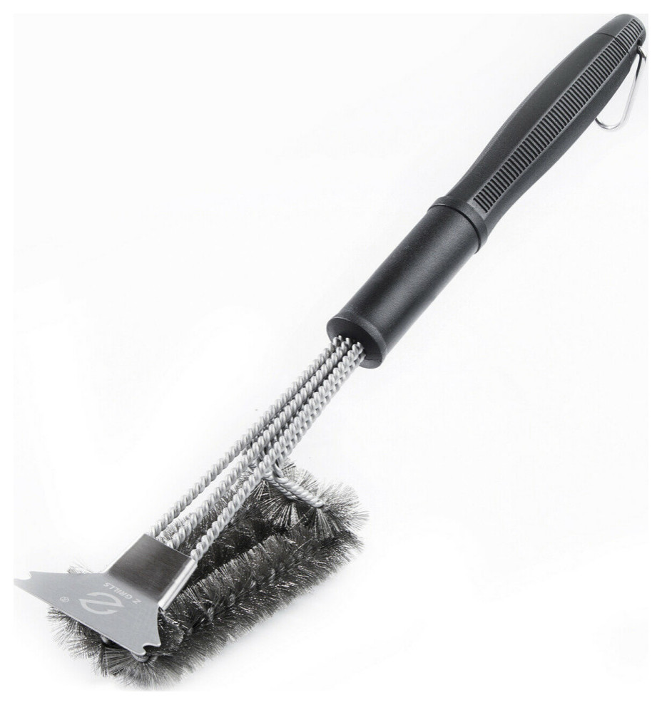 Z GRILLS BBQ Brush Scraper Cleaning Tool Triple Head Stainless Steel