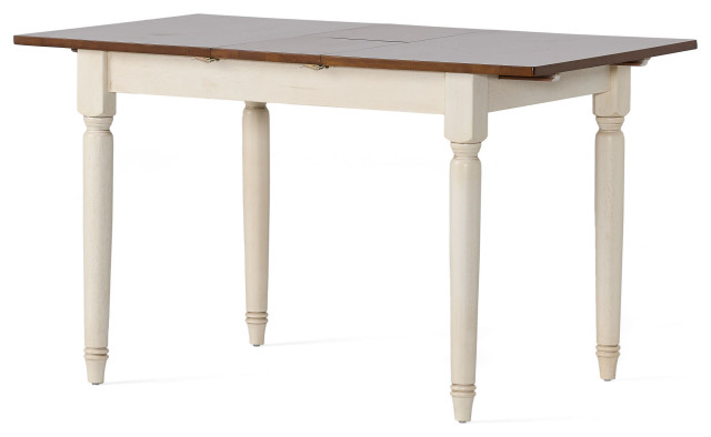 GDF Studio Bronwen Wood Dining Table With Leaf Extension