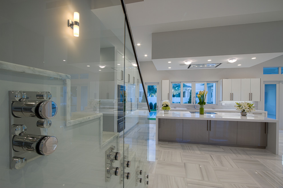 Transitional home design photo in Miami