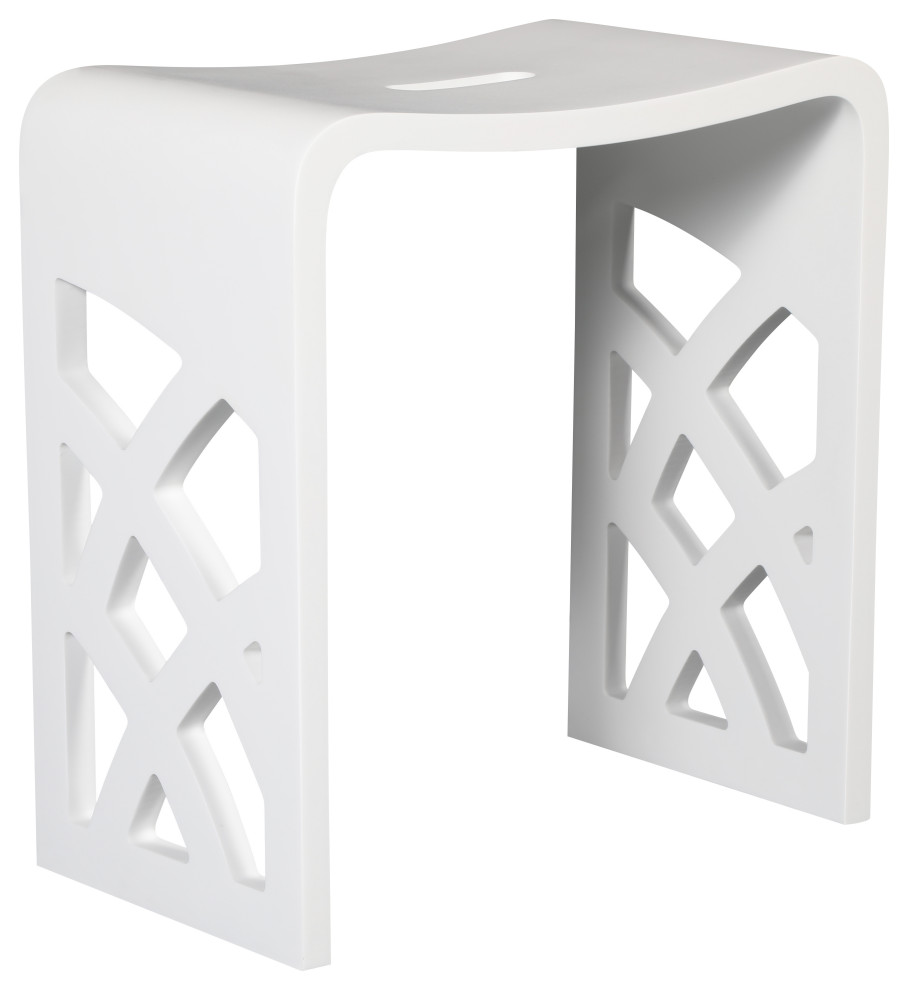 Alfi Brand White Matte Solid Surface Resin Bathroomshower Stool Abst88