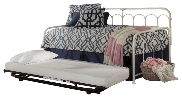 Hillsdale Jocelyn Metal Twin Size Daybed With Roll Out Trundle, Twin ...