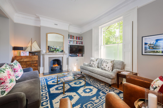 Elegant late Georgian London Townhouse nyklassisk-vardagsrum