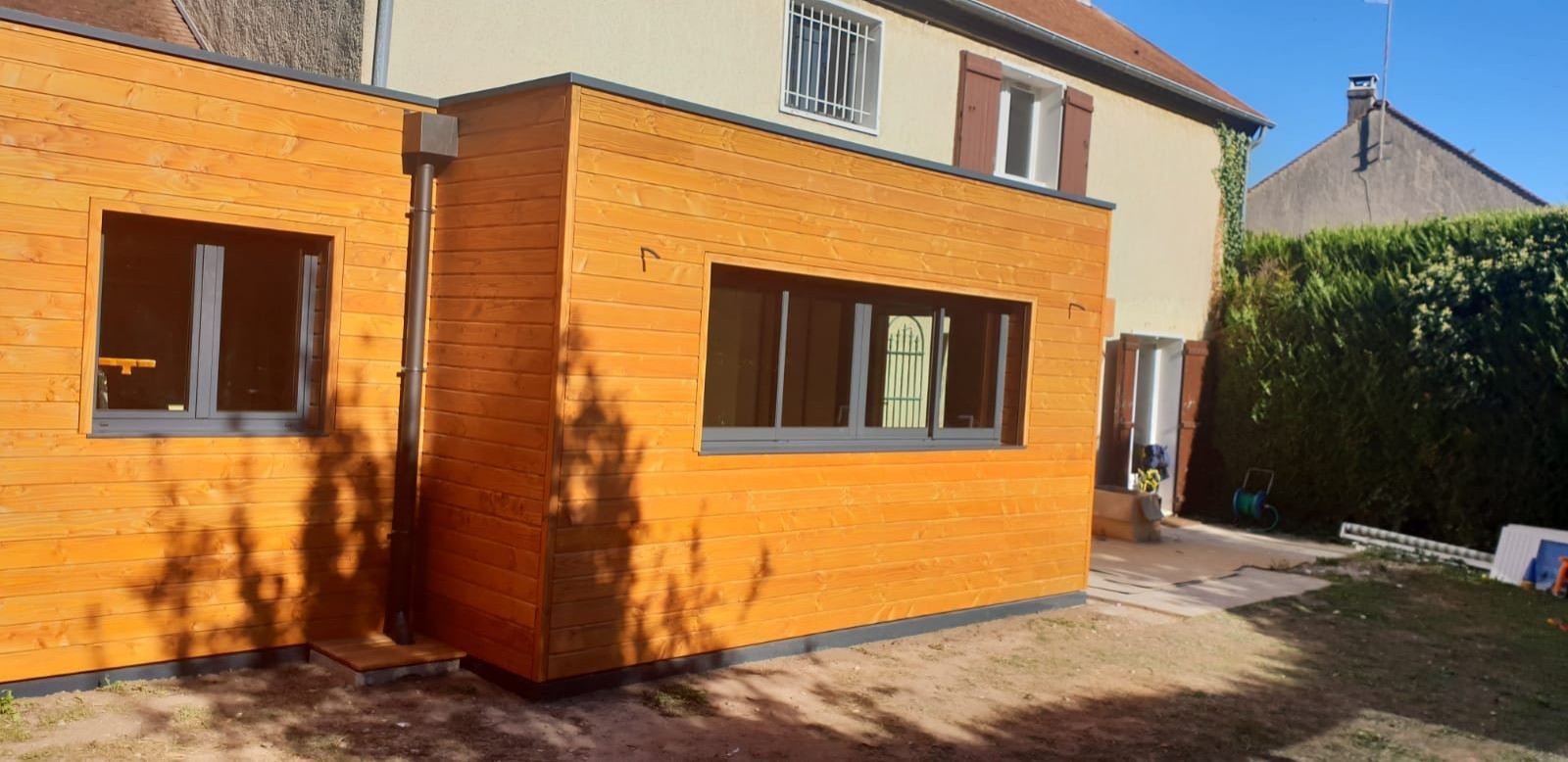 Extension en ossature bois d'une maison individuelle