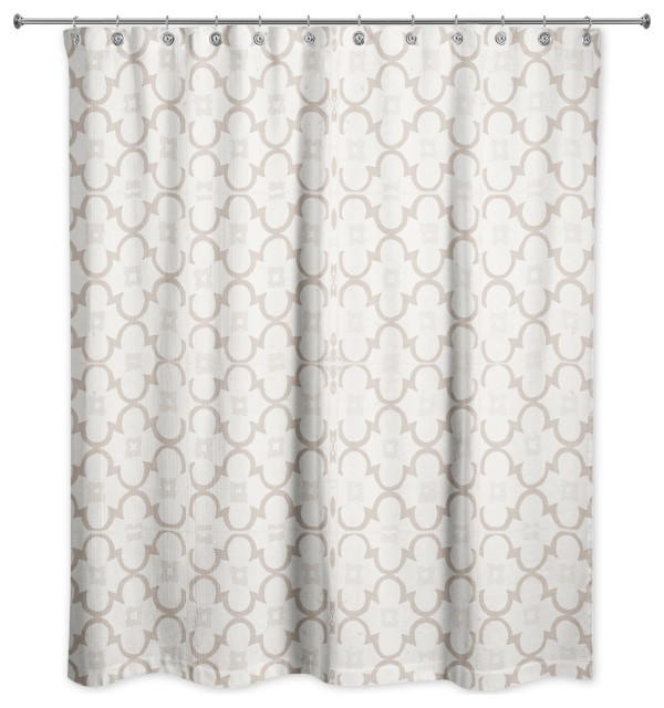 Rustic Tile Pattern Shower Curtain, 71x149 Mediterranean Shower
