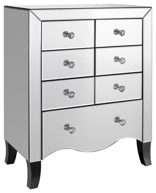 Valentina 7 Drawer Mirrored Chest Of Drawers Modern Decorative Drawer Mirrored Chest Of Drawers