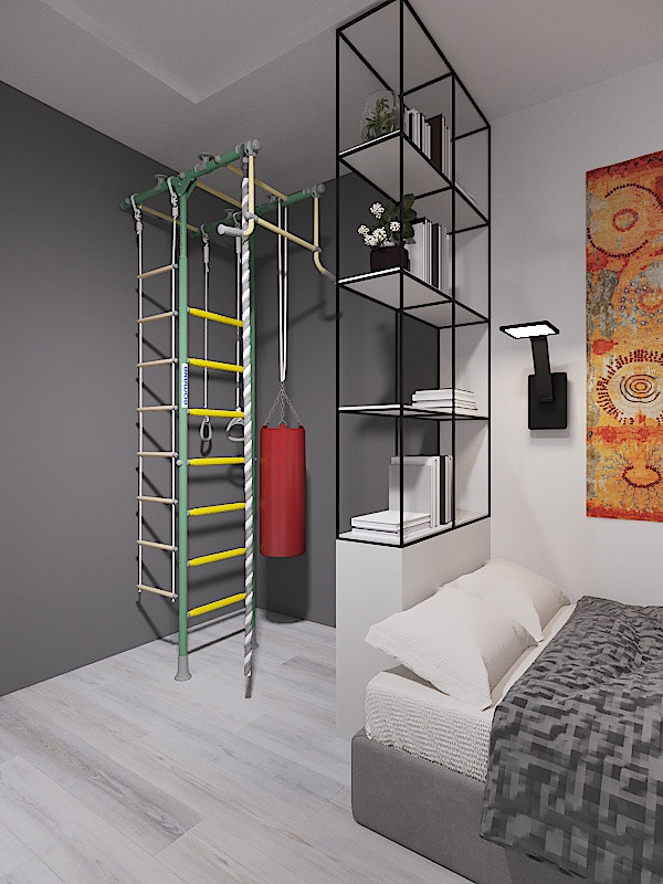 Трекомнатная квартира в серых тонах