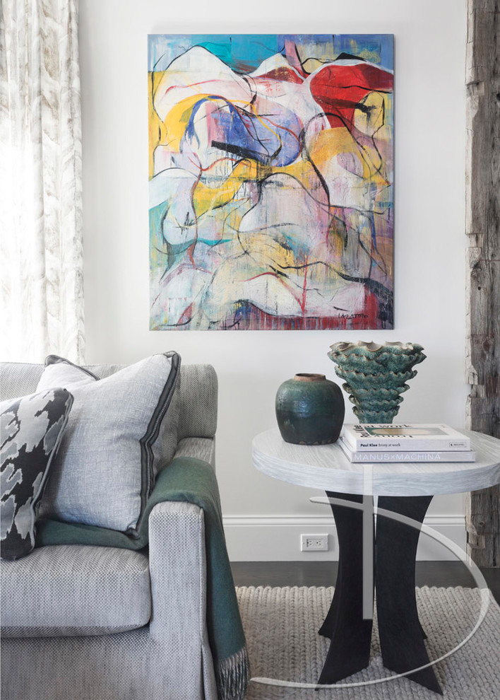 Example of a transitional home design design in Boston