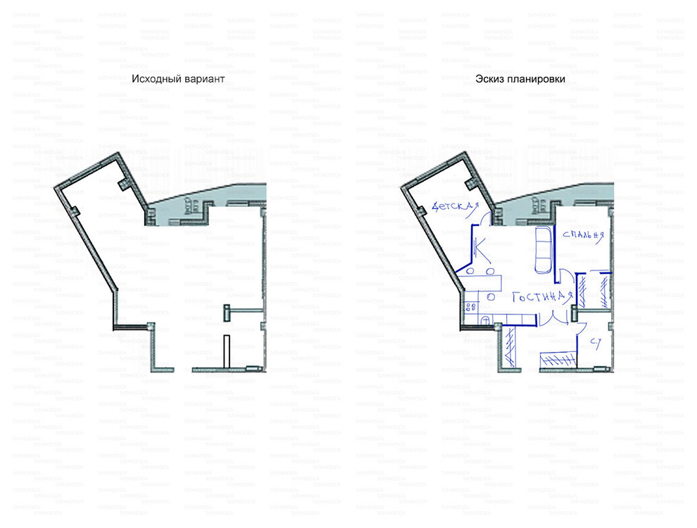 Идеи перепланировки для двухкомнатных квартир
