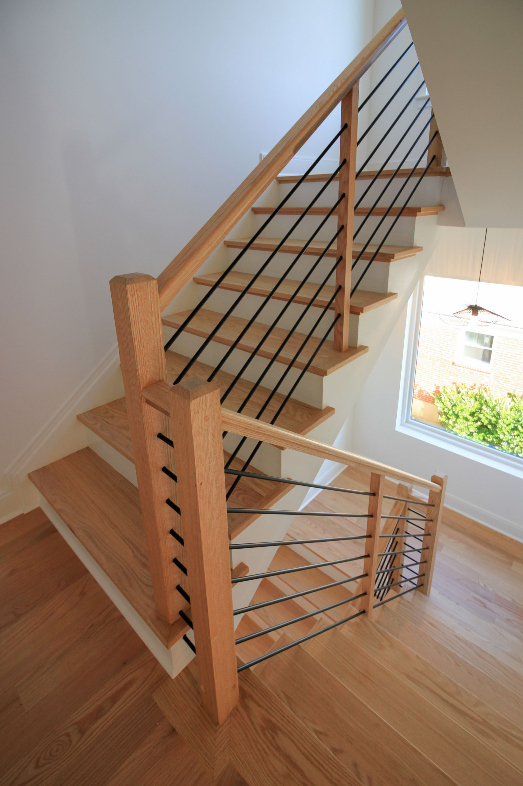 94_Neutral Color Floating Staircase with Metal Balusters, Bethesda MD 20817