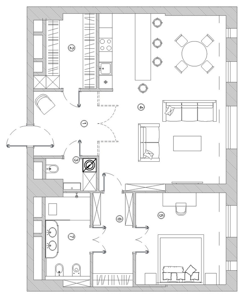 Houzz тур: Квартира с потайной дверью и кухней из керлита | Houzz Россия