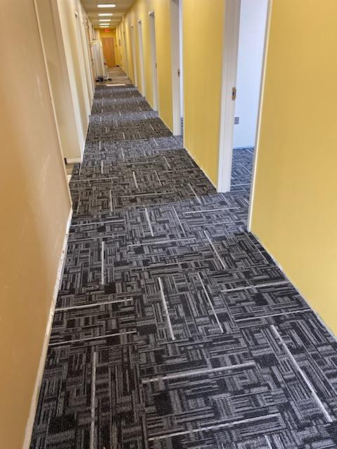 Hallway carpet installation