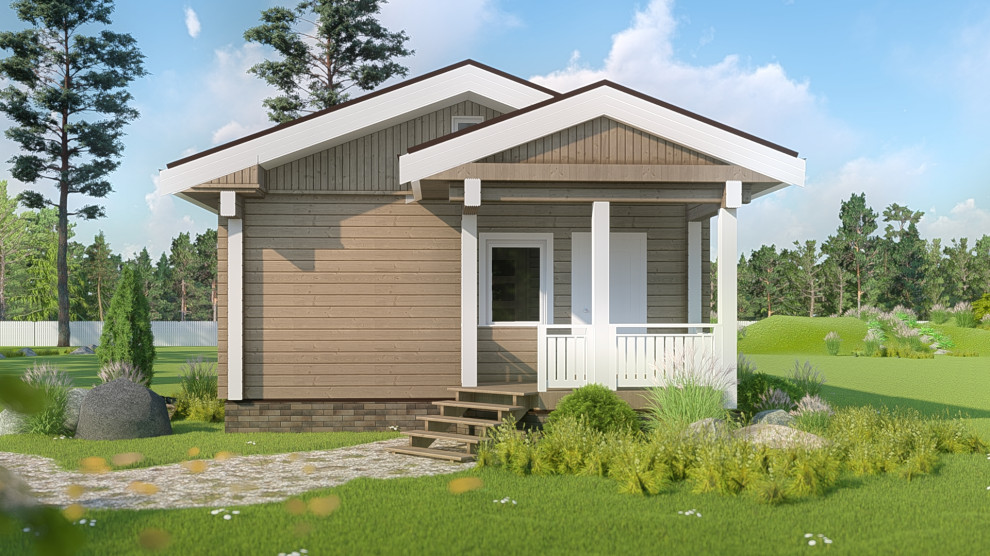 одноэтажный дом из клееного бруса. 7х12