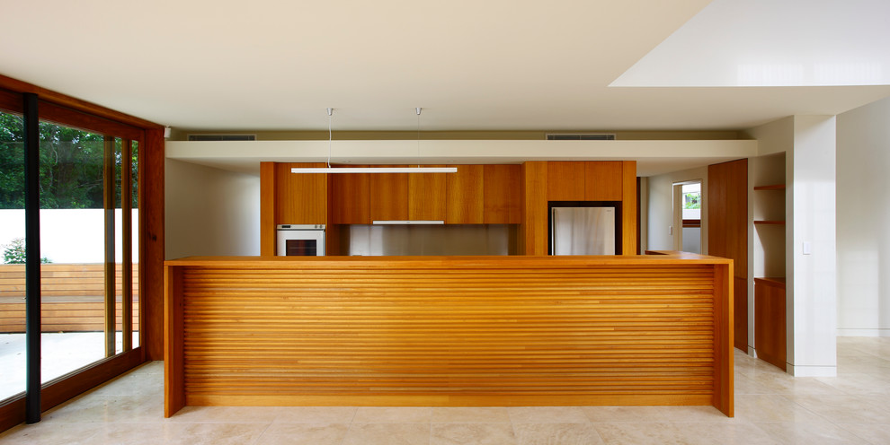 Design ideas for a large contemporary eat-in kitchen in Brisbane with with island.
